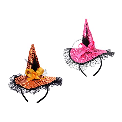 Healeved 2 Stück Halloween Haarreif mit Hexenhut Dekor Einzigartige Haarschmuck für Frauen Stabile und Langlebige Kopfbedeckung für Halloween Kostüm Cosplay Party und Fotoshootings von Healeved