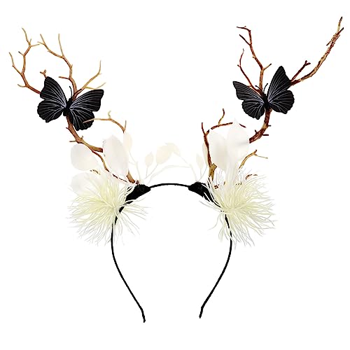 Healeved 2 Stück Halloween Haarschmuck Baumzweig Stirnband mit Schwarzer Schmetterlingsdekoration Design Komfortabler Sitz Langlebig für Damen Party und Kostüm Healeved 2 Stück Halloween Haarschmuck Baumzweig Stirnband mit Schwarzer Schmetterlingsdekoration Design Komfortabler Sitz Langlebig für Damen Party und Kostüm von Healeved