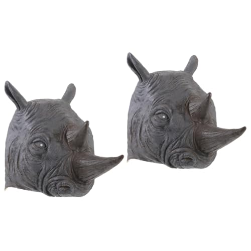 Healeved 2 Stück Halloween Horrifying Rhino Tierkopfmaske Leicht und Realistisch für Cosplay Party Fotografie Requisiten und Performance Zubehör Healeved 2 Stück Halloween Horrifying Rhino Tierkopfmaske Leicht und Realistisch für Cosplay Party Fotografie Requisiten und Performance Zubehör von Healeved