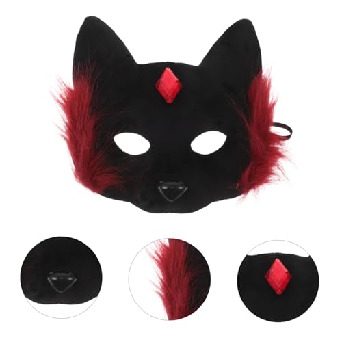 Healeved 2 Stück Halloween Katzenmaske Halbgesichtsmaske Leichtes Material Einzigartiges Design Für Erwachsene Cosplay Party Kostüm Zubehör von Healeved