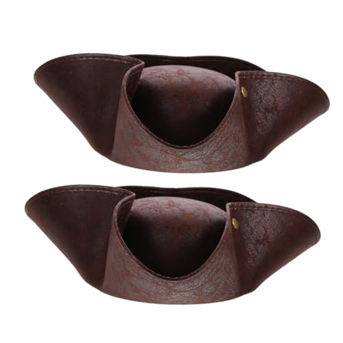 Healeved 2 Stück Halloween Piratenhut Tricorn für Erwachsene und Kostümzubehör für Mottopartys Cosplay und Halloween Bequemer Wiederverwendbarer Hut für Jede Gelegenheit von Healeved