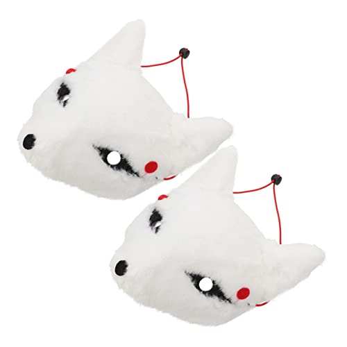 Healeved 2 Stück Halloween Plüsch Fuchsmaske Leichte Wiederverwendbare Tiermaske für Outdoor und Kostümparty Halbes Gesicht Komfortabel Dekorativ für Halloween und Maskeraden von Healeved