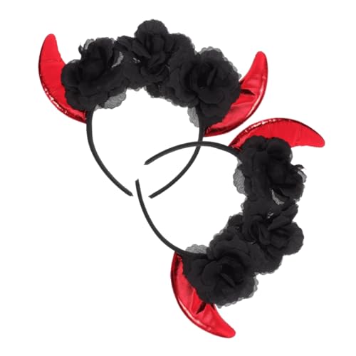 Healeved 2 Stück Halloween Teufelshorn Haarband Flexibles Stirnband mit Feiner Verarbeitung für Kostümpartys und Mottopartys für Damen und Herren Stilvolles Halloween Zubehör von Healeved