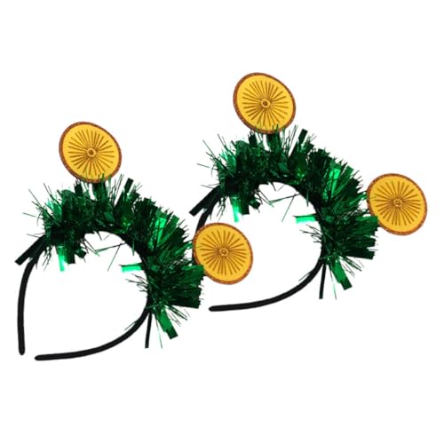 Healeved 2 Stück Hawaii Stirnbänder Orange Form Haarschmuck Party Deko Luau Karneval Fotoaccessoire für Strand Sommerfest von Healeved