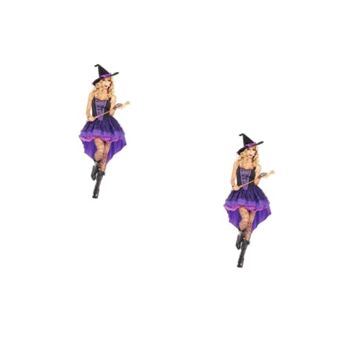 Healeved 2 Stück Hexenkostüm Halloween Plus kleidung Violett Healeved 2 Stück Hexenkostüm Halloween Plus kleidung Violett von Healeved