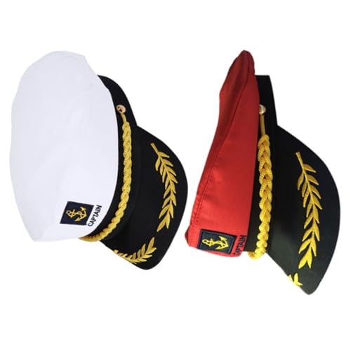 Healeved 2 Stück Kapitänsmützen für Cosplay Vintage Sailor Hut für Kostümparty Weiße Mütze Leicht Atmungsaktiv Perfektes Accessoire für Maskerade Rollenspiele Healeved 2 Stück Kapitänsmützen für Cosplay Vintage Sailor Hut für Kostümparty Weiße Mütze Leicht Atmungsaktiv Perfektes Accessoire für Maskerade Rollenspiele von Healeved