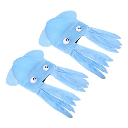 Healeved 2 Stück Lustiger Tintenfischhut Verrückter Hut Für Oktopus-kappe Oktopus-hut Halloweenkostüm Verrückte Hüte Für Frauen Tierhut Kopfbedeckung Kostüm Sky-blue Verbundvlies von Healeved