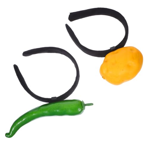 Healeved 2 Stück Lustiges Haarreif Grünem Chili und Kartoffel Komfortabel Langlebig Kreative Halloween Party Kostüm accessoires für Frauen und Mädchen von Healeved