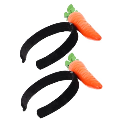 Healeved 2 Stück Lustiges Stirnband Cosplay-stirnband Cosplay-kopfbedeckung Karotten-kopfbedeckung- Osterkopfschmuck Haarschmuck Für Ostern Karotte Cosplay Prop Osterhaarband Polyester von Healeved
