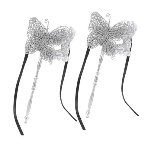 Healeved 2 Stück Maskerade Maske Dekorative Masken Kostüm-party-maske Maskerade Maske Herren Maskerademaske Mit Griff Maskerade-accessoires Für Frauen Maskerade-maskenstift Silber Stoff Healeved 2 Stück Maskerade Maske Dekorative Masken Kostüm-party-maske Maskerade Maske Herren Maskerademaske Mit Griff Maskerade-accessoires Für Frauen Maskerade-maskenstift Silber Stoff von Healeved