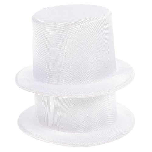 Healeved 2 Stück Mini-schneemannhüte, Kleine Weiße Zylinder für Heimwerkerarbeiten, Weihnachtspuppenzubehör, Partyzubehör, 8,9 Cm von Healeved