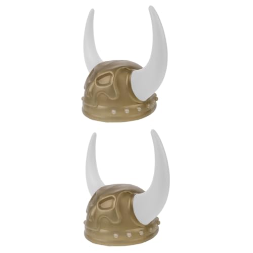 Healeved 2 Stück Ox Horn Cosplay Hat für Halloween Leichte Kunststoffmütze für Kostümpartys Attraktives Rollenspiel Accessoire für Fasching und Festivals und Vielseitig für Fotoshootings von Healeved