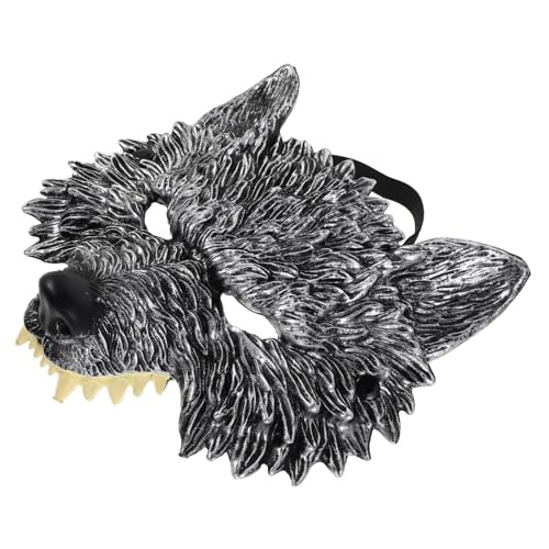 Healeved 2 Stück Realistische Wolf Halbmaske Halloween Kostümmaske Leicht Atmungsaktiv für Karneval Cosplay und Party mit Detailgetreuen Tiermerkmalen von Healeved