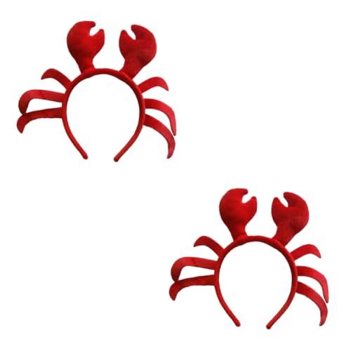 Healeved 2 Stück Rotes Plüsch Krabben Haarband Erwachsene Halloween Weihnachtsfest Kopfschmuck Leicht Bequem Damen Haarreif Fasching Kostüm Zubehör Party von Healeved