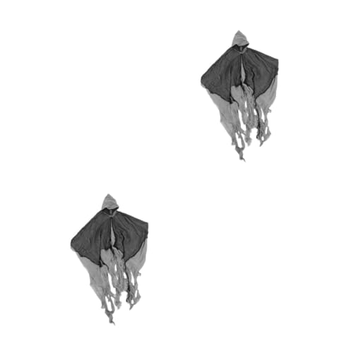 Healeved 2 Stück Scary Halloween Soul Reaper Cape with Hood Realistic Detailed Design Easy to Clean Hooded Cloak for Adults and Grey Ghost House Costume for Cosplay and Party von Healeved