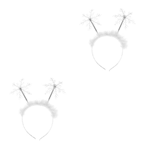 Healeved 2 Stück Schneeflocken Haarband Weihnachts Haarschmuck für Damen Festliche Kopfbedeckung für Partys und Veranstaltungen als Kostümzubehör und Fotorequisiten von Healeved