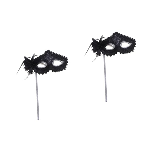 Healeved 2 Stück Schwarze Spitzen Masquerade Maske Handheld Halloween Party Kostüm Damen Cosplay Leichtes Design für Karneval Maskenball Healeved 2 Stück Schwarze Spitzen Masquerade Maske Handheld Halloween Party Kostüm Damen Cosplay Leichtes Design für Karneval Maskenball von Healeved