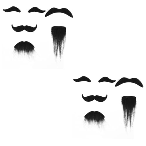 Healeved 2 Stück Selbstklebender Schwarzer Halloween Schnurrbart Cosplay Falscher Schnurrbart Realistische Verkleidung Party Deko für Karneval und Theater von Healeved