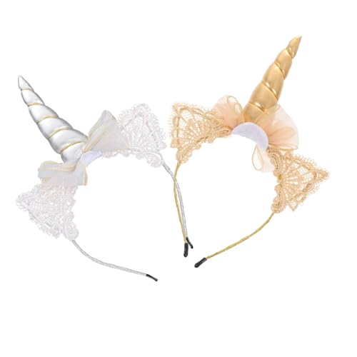 Healeved 2 Stück Teiliges Einhorn Haarreif für Mädchen Party und Cosplay Kopfschmuck Gold und Silber Einzigartiges Design als für Festlichkeiten von Healeved