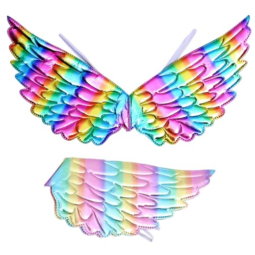Healeved 2 Stück Teiliges Halloween Einhorn Flügel Bunte Cosplay Engelsflügel für Party Karneval Leichte Federn Farbenfrohes Accessoire für Kostümspiele und Fotoshootings Healeved 2 Stück Teiliges Halloween Einhorn Flügel Bunte Cosplay Engelsflügel für Party Karneval Leichte Federn Farbenfrohes Accessoire für Kostümspiele und Fotoshootings von Healeved