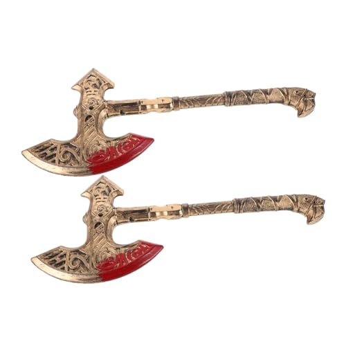Healeved 2 Stück Teiliges Retro Wikinger Axt Requisite aus Leichtem Kunststoff Detailgetreues Mittelalterliches Accessoire für Ritter Kostüm Verkleidung Halloween und Rollenspiel Healeved 2 Stück Teiliges Retro Wikinger Axt Requisite aus Leichtem Kunststoff Detailgetreues Mittelalterliches Accessoire für Ritter Kostüm Verkleidung Halloween und Rollenspiel von Healeved