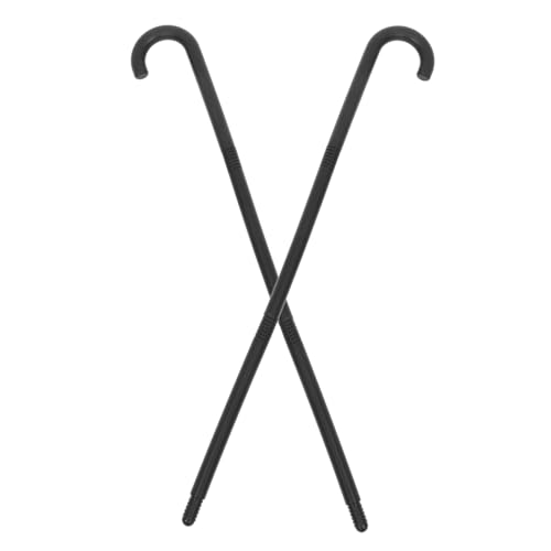 Healeved 2 Stück Übersetzer Krücken Kostümzubehör tragbar Personal Gehstöcke Halloween gehen Gang Zauberstab Zeigen Spazierstock-Cosplay Party Performance Prop Plastik Black von Healeved