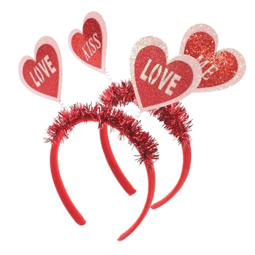 Healeved 2 Stück Valentinstag Haarreif Rotes Liebesherz Stirnband Party Haarschmuck Damen Festival Accessoire Healeved 2 Stück Valentinstag Haarreif Rotes Liebesherz Stirnband Party Haarschmuck Damen Festival Accessoire von Healeved