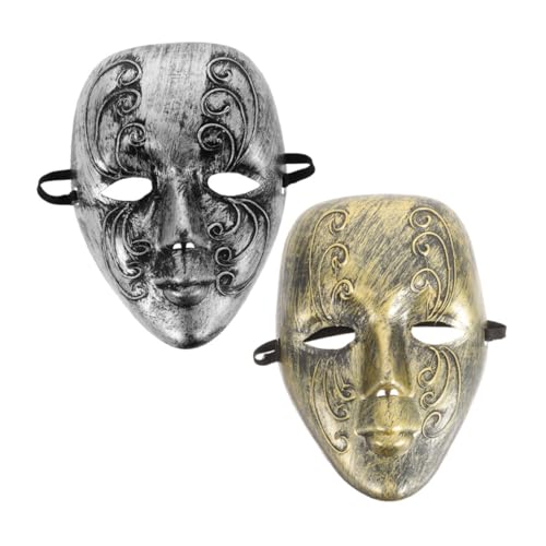 Healeved 2 Stück Vintage Venezianische Maske für Maskerade Events Halloween Maske mit Vollem Gesicht und Komfortabel für Karneval Kostümpartys und Theateraufführungen von Healeved