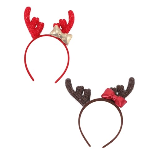 Healeved 2 Stück Weihnachtliches Haarreife mit Schleife und Rentier Geweih Passend Modischer Kopfschmuck für Damen und Mädchen für Weihnachtsfeiern und Festliche Kostüme Healeved 2 Stück Weihnachtliches Haarreife mit Schleife und Rentier Geweih Passend Modischer Kopfschmuck für Damen und Mädchen für Weihnachtsfeiern und Festliche Kostüme von Healeved