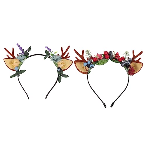 Healeved 2 Stück Weihnachtliches Rentier Geweih Haarreif Teiliges Kreativer Party Haarschmuck Leichtes Stirnband für Festliche Cosplay Anlässe und Weihnachtsfeiern Komfortabel und von Healeved