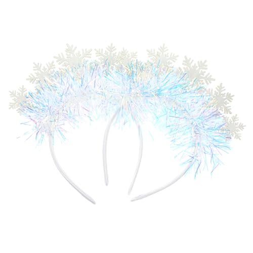 Healeved 2 Stück Weihnachts Haarreif Weiß Schneeflocken Haarschmuck Leicht Bequem Festliche Xmas Kopfbedeckung Für Weihnachtsfeier und Fotoshooting von Healeved