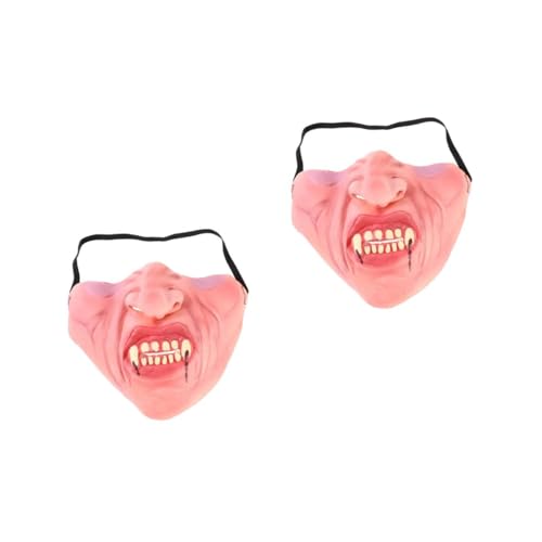 Healeved 2 Stück halbe Gesichtsmaske Halbmaske lustige Halloween- Halbmasken-Cosplay beängstigende für Halloween von Healeved