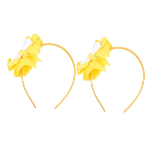 Healeved 2 Stücke Kreative Bowknot Haar Hoops für Kinder Elastische Stirnbänder Fotografie Requisiten Geeignet für Cosplay Partys und Auftritte Langlebige Stoff Haarbänder mit Schleife von Healeved