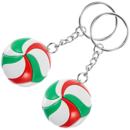 Healeved 2 Tragbare Schlüsselanhänger Mit Volleyball-Modell Multifunktionale Taschenanhänger Sport-Volleyball-Schlüsselanhänger Exquisite Schlüsselanhänger-Dekore von Healeved