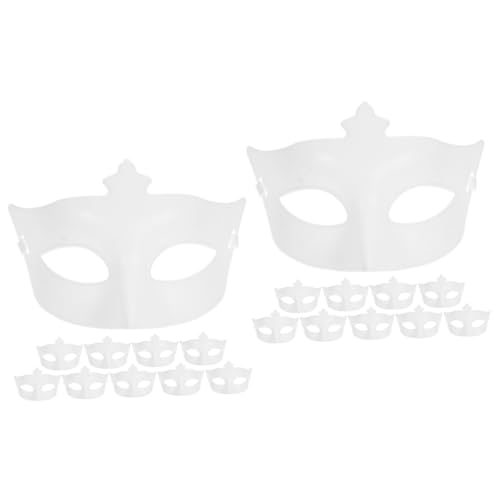 Healeved 20 Stck. Halbe Gesichtsmaske für Diy Weiße Maske für Maskerade Kostümparty und Halloween Leicht und Atmungsaktiv Basteln und Gestalten von Healeved