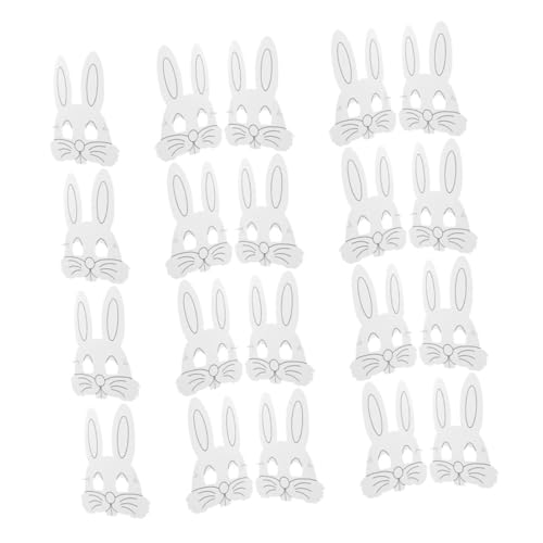 Healeved 20 Stück Hasen Papiermasken Unbemalte Maske Zum Bemalen Und Dekorieren – DIY Material Für Familientreffen Schulveranstaltungen Ostern Healeved 20 Stück Hasen Papiermasken Unbemalte Maske Zum Bemalen Und Dekorieren – DIY Material Für Familientreffen Schulveranstaltungen Ostern von Healeved