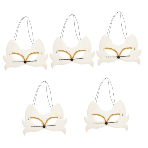 Healeved 20 Stück Teiliges Katzenmasken aus Weißem Samt für Erwachsene Cosplay Masquerade Maske Halloween Karneval Kostümzubehör Bequemes Langlebiges Material Vielseitig für Party und von Healeved