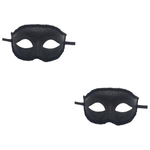 Healeved 2St schwarze Kostümmaske kostüme für maskenball opmasken Kleider Augenmaske Maskerade-Maske kleidung Partymaske Abschlussball bilden Venedig Augenbinde Männer und Frauen von Healeved