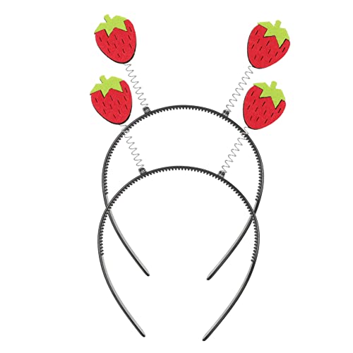 Healeved 2Stücke Erdbeer Haarband für Süßes Früchte Stirnband für Karneval Geburtstagsfeiern und Kostüm Events Hochwertiges Haarschmuck für Mädchen und Jungen von Healeved