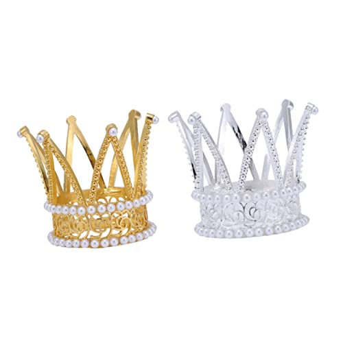 Healeved 2Stücke Perlenkronen Kuchen Dekoration Tiara Tortenaufsatz für Geburtstagsfeiern Goldene und Silberne Ornamente für Tortengestaltung Healeved 2Stücke Perlenkronen Kuchen Dekoration Tiara Tortenaufsatz für Geburtstagsfeiern Goldene und Silberne Ornamente für Tortengestaltung von Healeved
