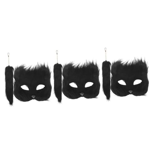 Healeved 3 Sätze Fuchs Maske Set mit für Halloween Cosplay Teiliges Kostümzubehör für Maskenbälle und Themenpartys Leicht und Strapazierfähig für Kreative Verkleidungen von Healeved