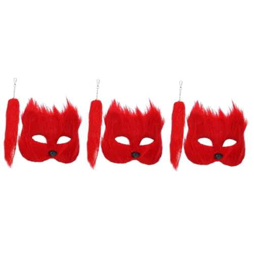 Healeved 3 Sätze Fuchs Maske und Set Flauschige Tiermaske für Halloween Cosplay und Partys Teiliges Kostümzubehör Hochwertigem Material Wiederverwendbar und zu Tragen Healeved 3 Sätze Fuchs Maske und Set Flauschige Tiermaske für Halloween Cosplay und Partys Teiliges Kostümzubehör Hochwertigem Material Wiederverwendbar und zu Tragen von Healeved