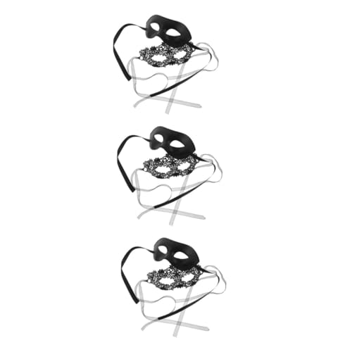 Healeved 3 Sätze Halbgesichts Masken mit Spitzenblumenmuster Vintage Masquerade Masken für Ball Halloween Karneval Elegantes Kostümzubehör Healeved 3 Sätze Halbgesichts Masken mit Spitzenblumenmuster Vintage Masquerade Masken für Ball Halloween Karneval Elegantes Kostümzubehör von Healeved
