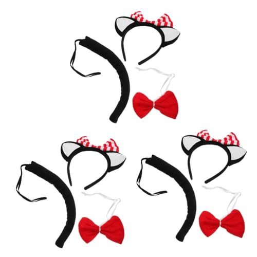 Healeved 3 Sätze Katzenohren Set für Teiliges Kostüm Zubehör mit Haarreif und Fliege für Halloween Cosplay und Party Dekoration Niedliches Design Vielseitig Einsetzbar Healeved 3 Sätze Katzenohren Set für Teiliges Kostüm Zubehör mit Haarreif und Fliege für Halloween Cosplay und Party Dekoration Niedliches Design Vielseitig Einsetzbar von Healeved