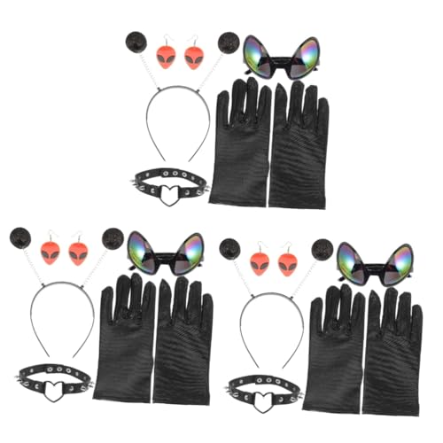 Healeved 3 Sätze Party -kleidungsstück Stirnbänder Außerirdischer Erwachsene Schnapsgläser Haarband Partyzubehör Cosplay-brille Party Feier Gläser Haarreifen Black Plastik Healeved 3 Sätze Party -kleidungsstück Stirnbänder Außerirdischer Erwachsene Schnapsgläser Haarband Partyzubehör Cosplay-brille Party Feier Gläser Haarreifen Black Plastik von Healeved