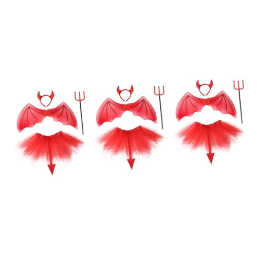 Healeved 3 Sätze Teufel Kostümset für Teiliges Cosplay Zubehör mit Roten Teufelsflügeln Rock und Haarreif für Halloween Partys und Rollenspiele Geeignet Healeved 3 Sätze Teufel Kostümset für Teiliges Cosplay Zubehör mit Roten Teufelsflügeln Rock und Haarreif für Halloween Partys und Rollenspiele Geeignet von Healeved