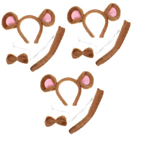 Healeved 3 Sätze Tiermaus Kostüm Set mit Haarreif Fliege und Mäuseohren für Halloween Geburtstagsfeiern und Cosplay Events Hochwertige und Komfortable Materialien Healeved 3 Sätze Tiermaus Kostüm Set mit Haarreif Fliege und Mäuseohren für Halloween Geburtstagsfeiern und Cosplay Events Hochwertige und Komfortable Materialien von Healeved