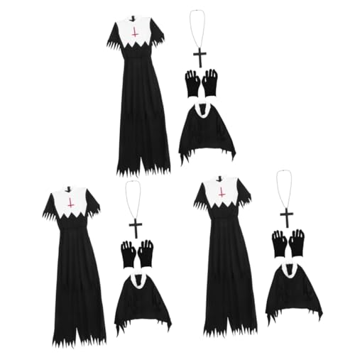 Healeved 3 Sätze Zombie Kostüm für Damen Horrorkostüm für Halloween Cosplay Outfit für Bühnenaufführungen Schwarz für Mottopartys und Karneval Healeved 3 Sätze Zombie Kostüm für Damen Horrorkostüm für Halloween Cosplay Outfit für Bühnenaufführungen Schwarz für Mottopartys und Karneval von Healeved