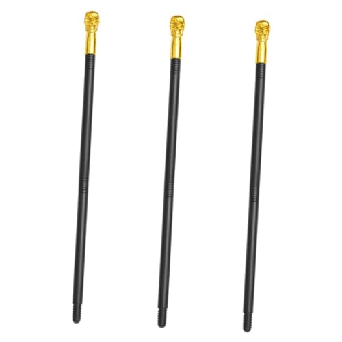 Healeved 3 Stck. Goldener Schädel Zauberstab Halloween Deko Stab Teiliger Skelett Herrscherstab Cosplay Zauberstab für Party Bühne von Healeved