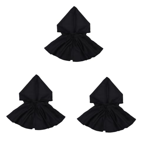 Healeved 3 Stck. Halloween Cape Kostüm Erwachsene Schwarzer Umhang mit Kapuze Cosplay Halloween Vampir Umhang für Party und Bühnenauftritt Einheitsgröße von Healeved